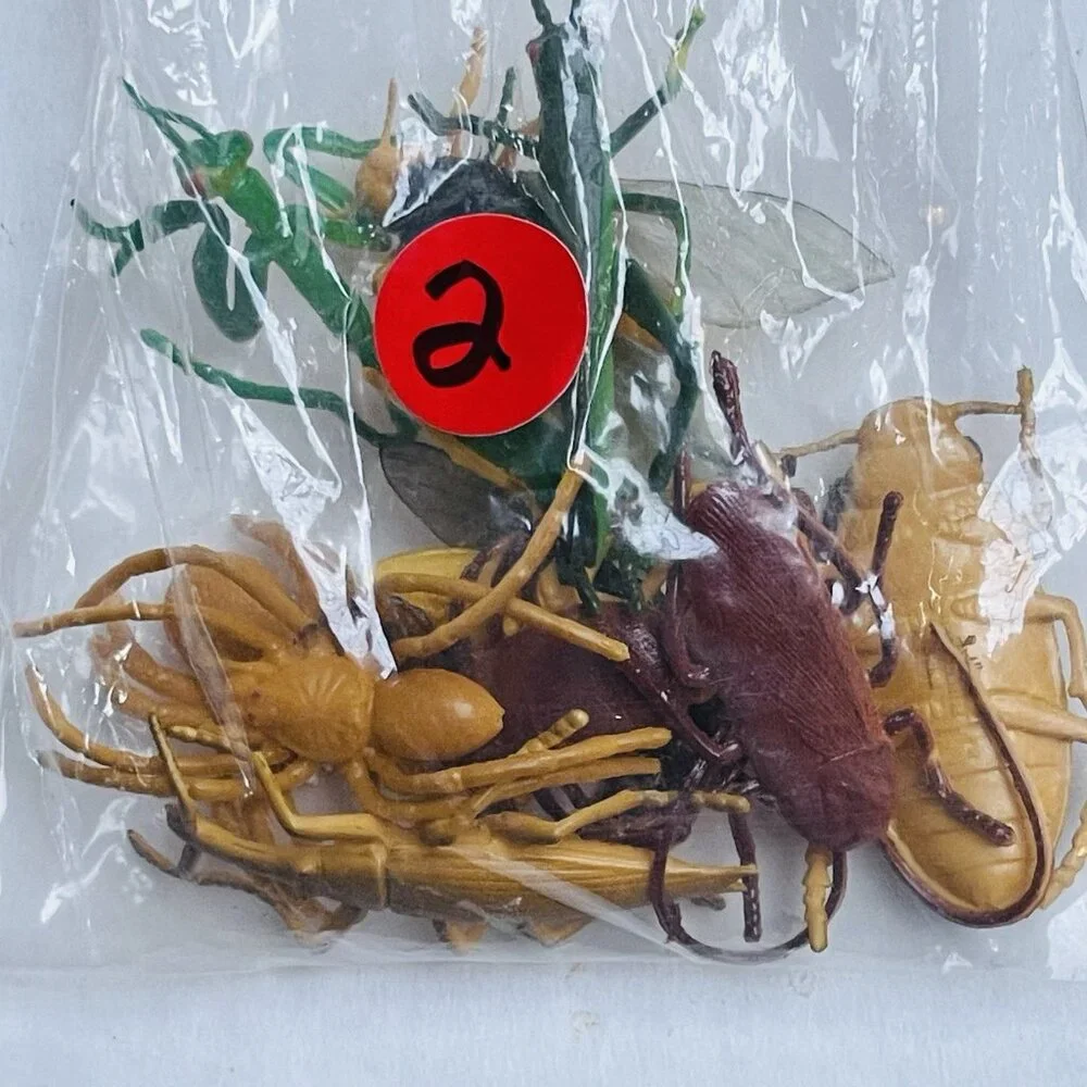 Insects Beetle Fly Weevil Mantis Spider Grasshopper 11 Pieces 2in Vintage 1989